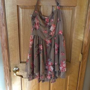 brown floral dress